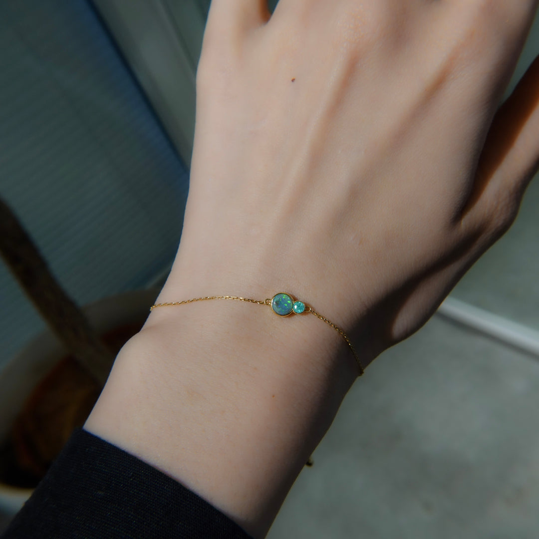 BLANCE 18K BlackOpal ParaibaTourmaline Bracelet