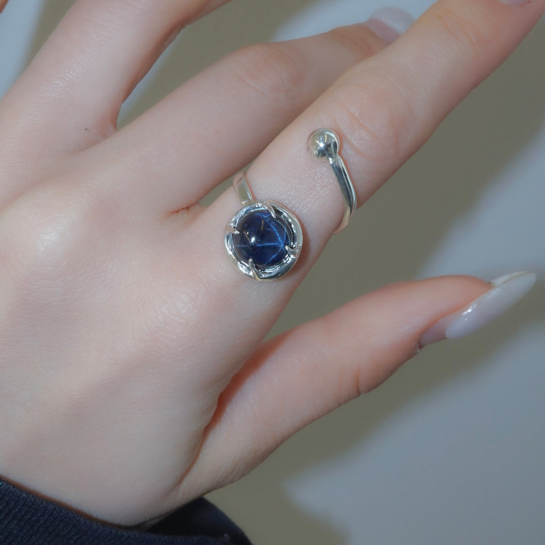 star sapphire spiral ring