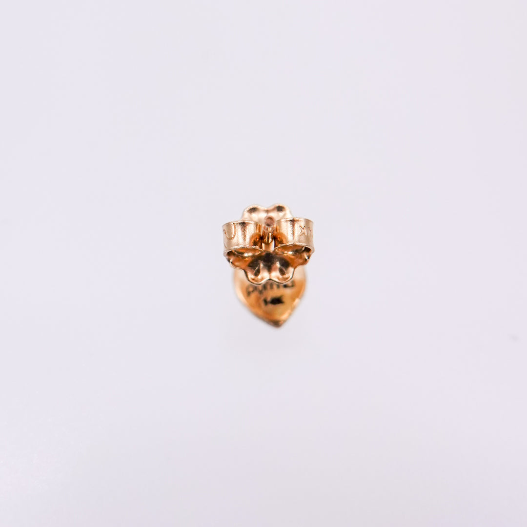 Heart Lock 14K Gold Symbol Stud