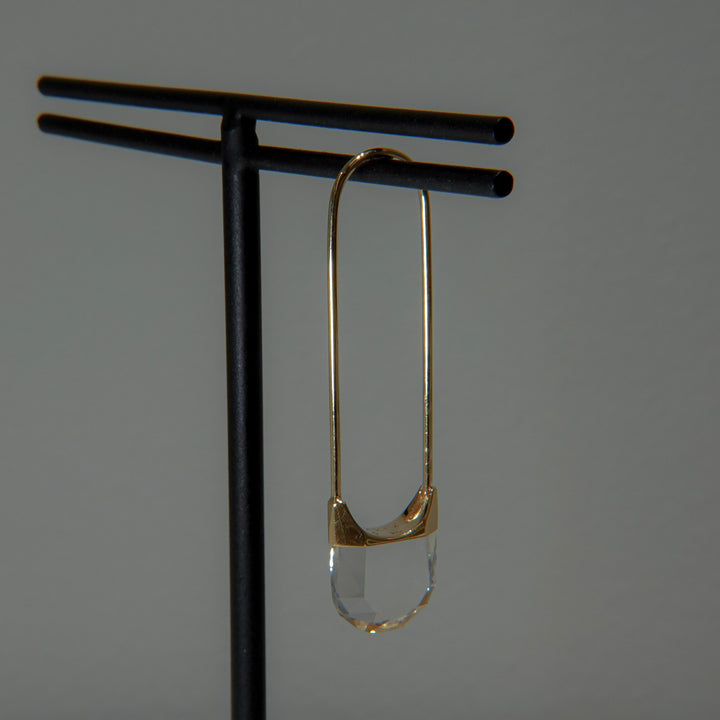 Drop Quartz Pierced Earring Oval