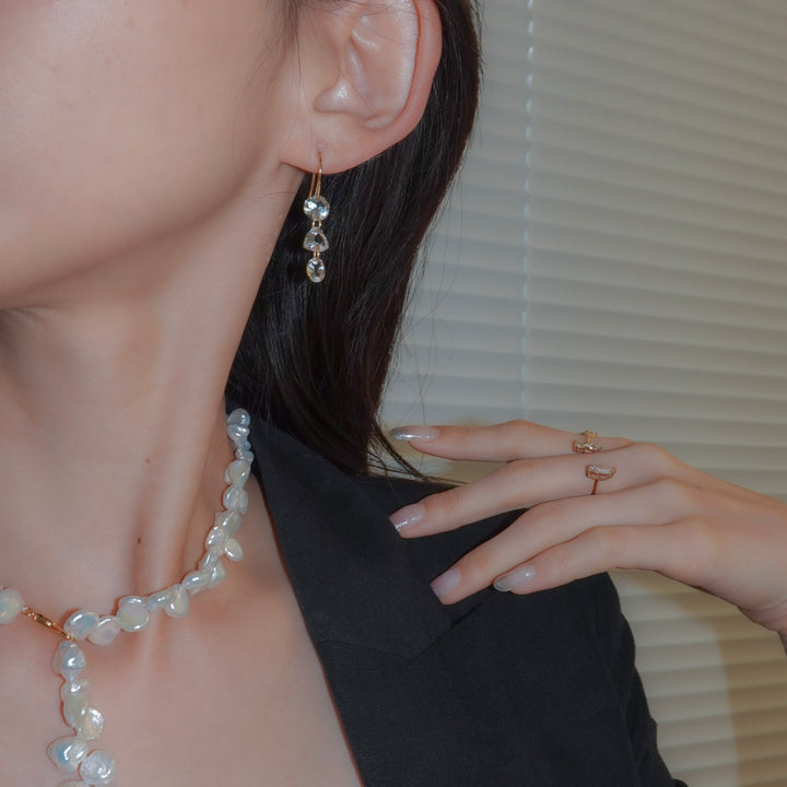 3 LOLIPOPS EARRING_10KWG x Green Amethyst x Citrine