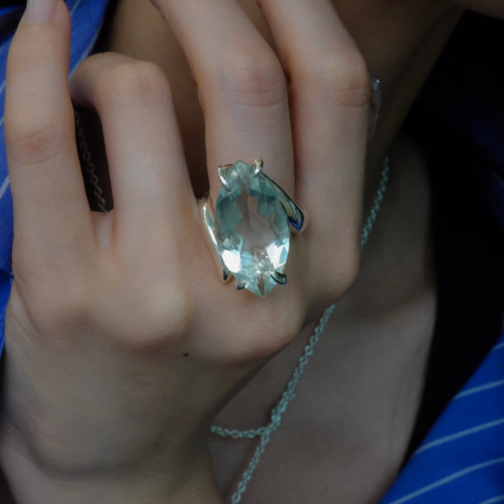 FIRE Flame / Jewel Ring (Green Amethyst)