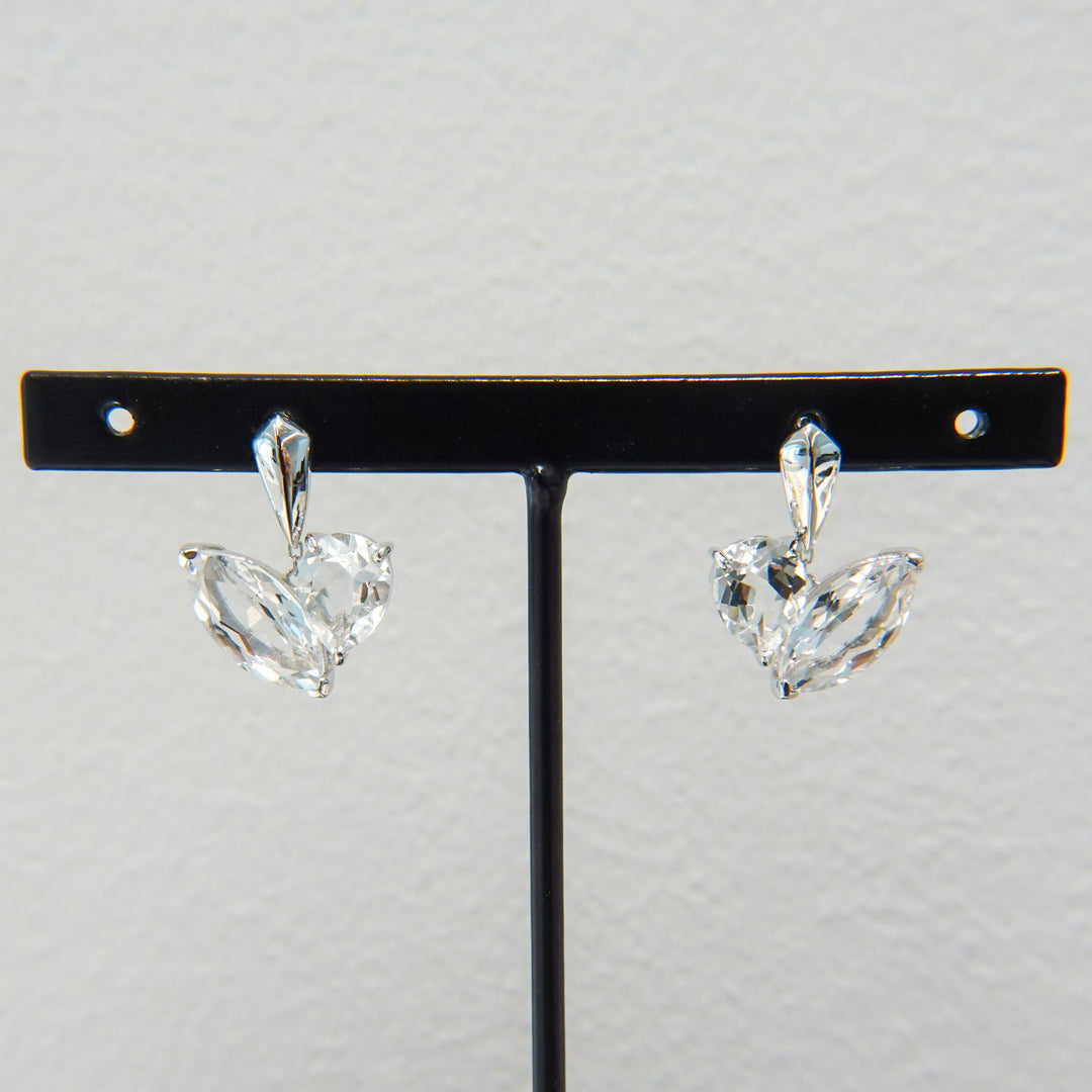 CUDDLE EARRINGS SET_10KWG x White topaz