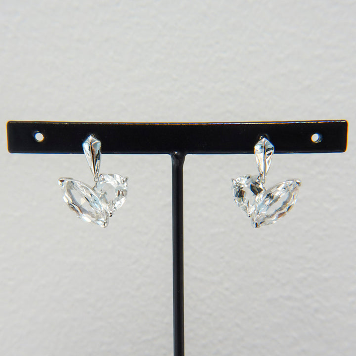 CUDDLE EARRINGS SET_10KWG x White topaz