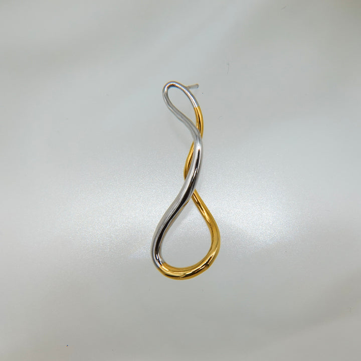 Meld Pierced Earrings K18YG&amp;Rhodium-coat