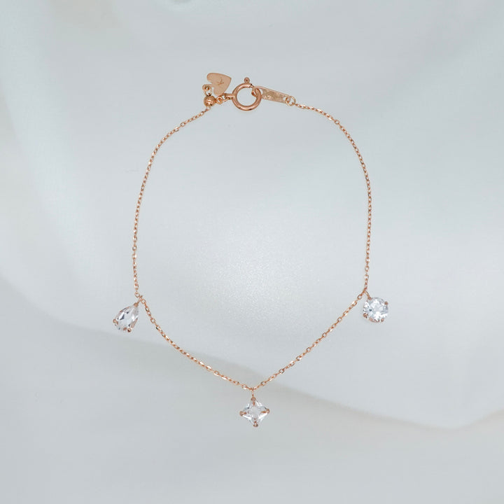 STARRY BRACELET - S- _10KRG x White topaz