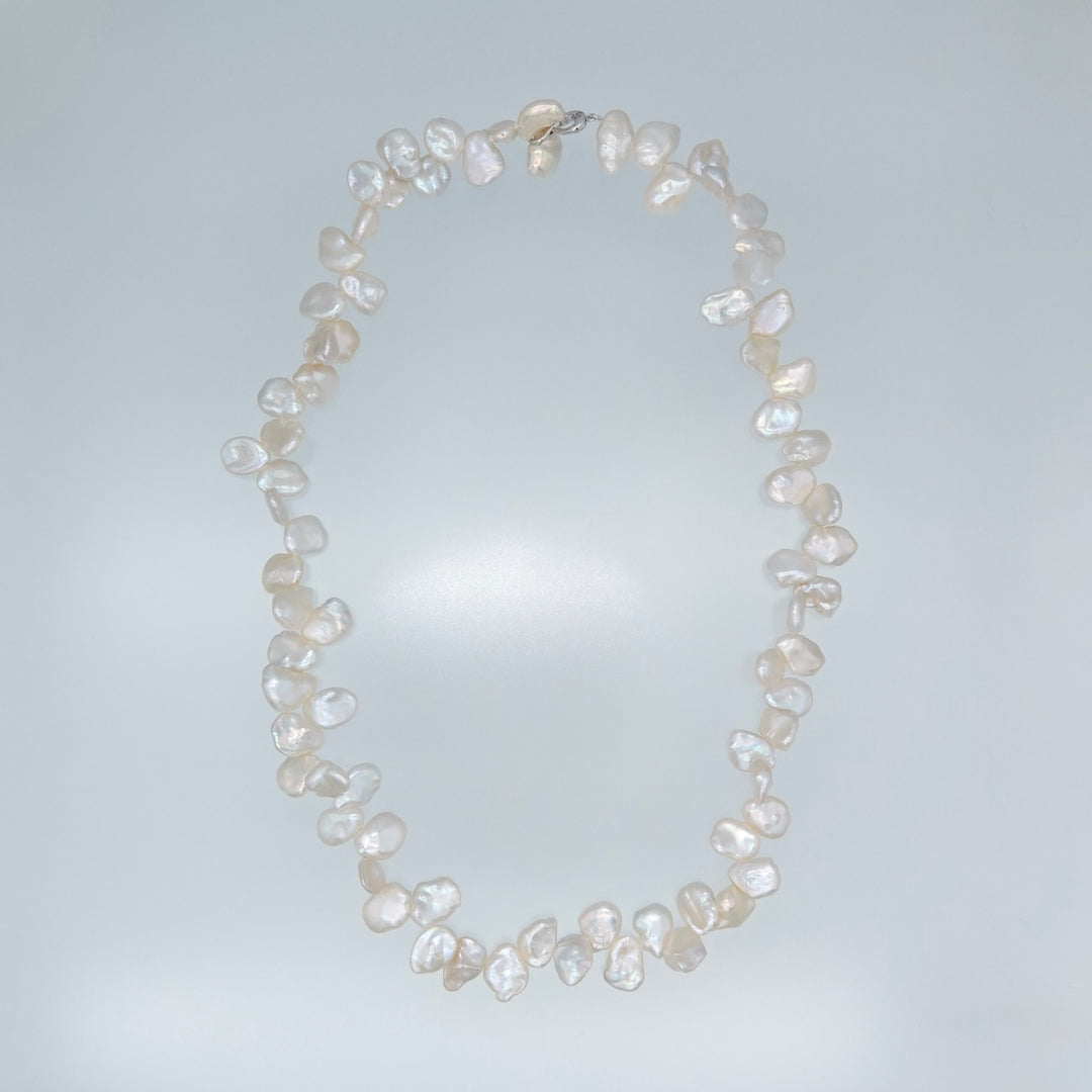 3WAY FALLING PATELS PEARL LARIAT NECKLACE (SV)