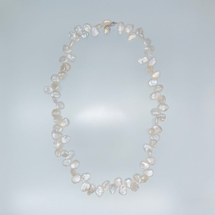 3WAY FALLING PATELS PEARL LARIAT NECKLACE (SV)