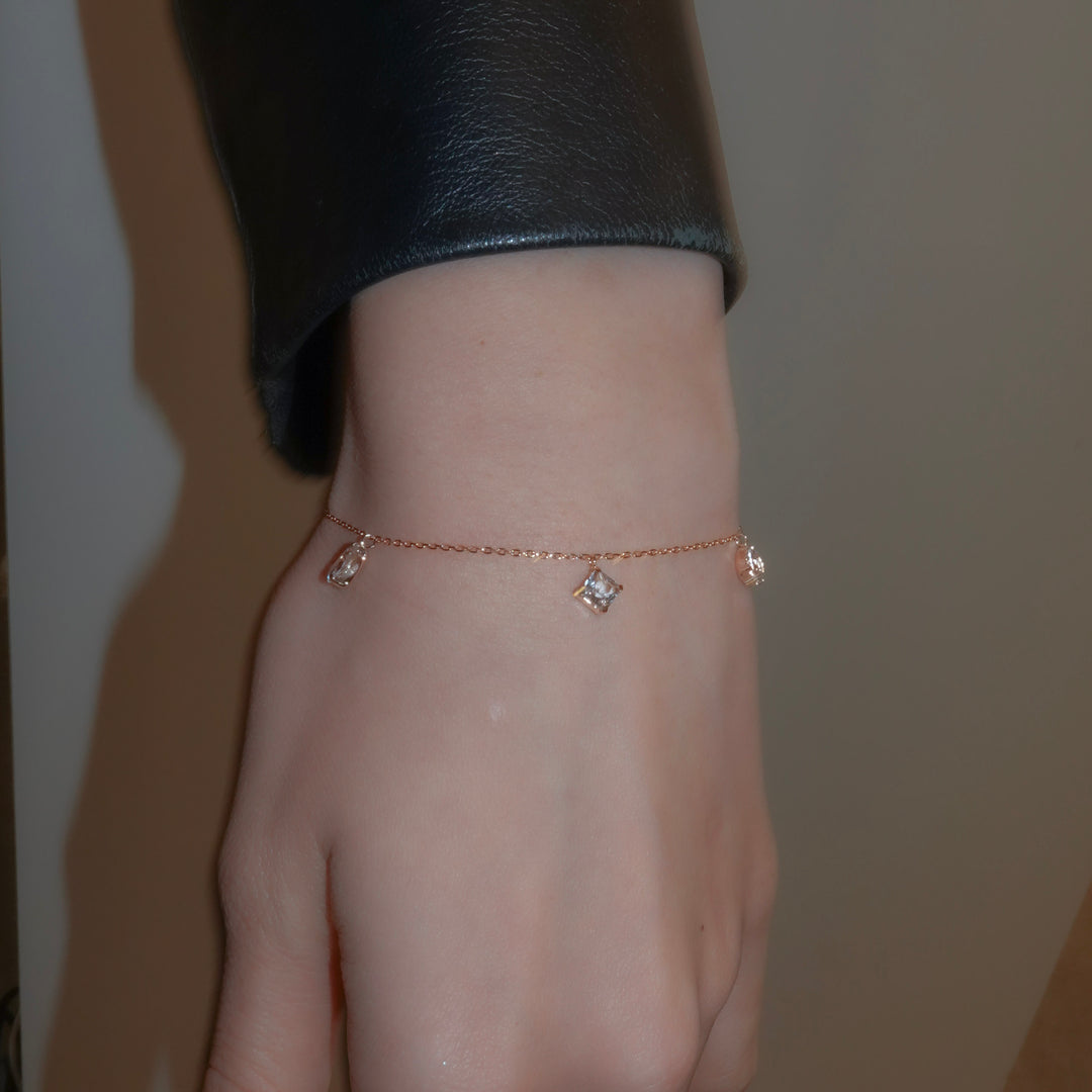 STARRY BRACELET - S- _10KRG x White topaz