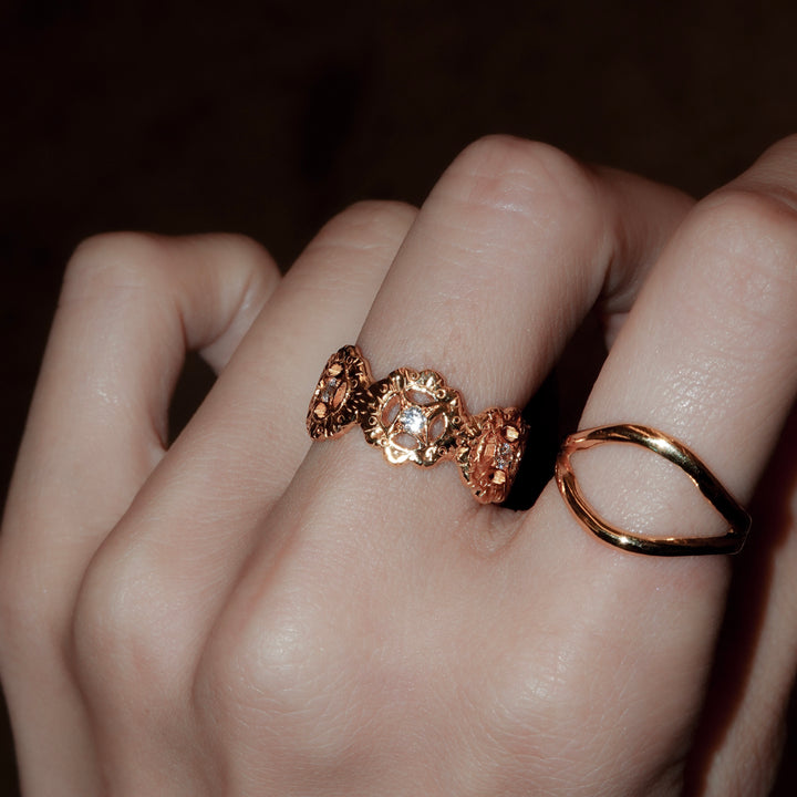 フィレンツェ彫りフラワーリング(K23GP)