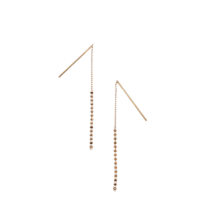 18K Short Shimmer Threader Earrings