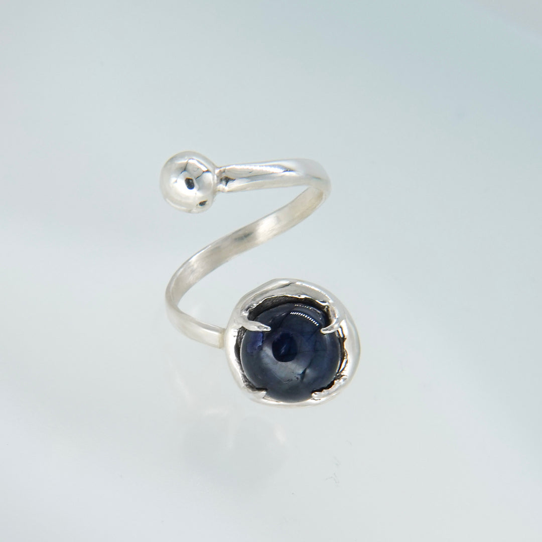star sapphire spiral ring