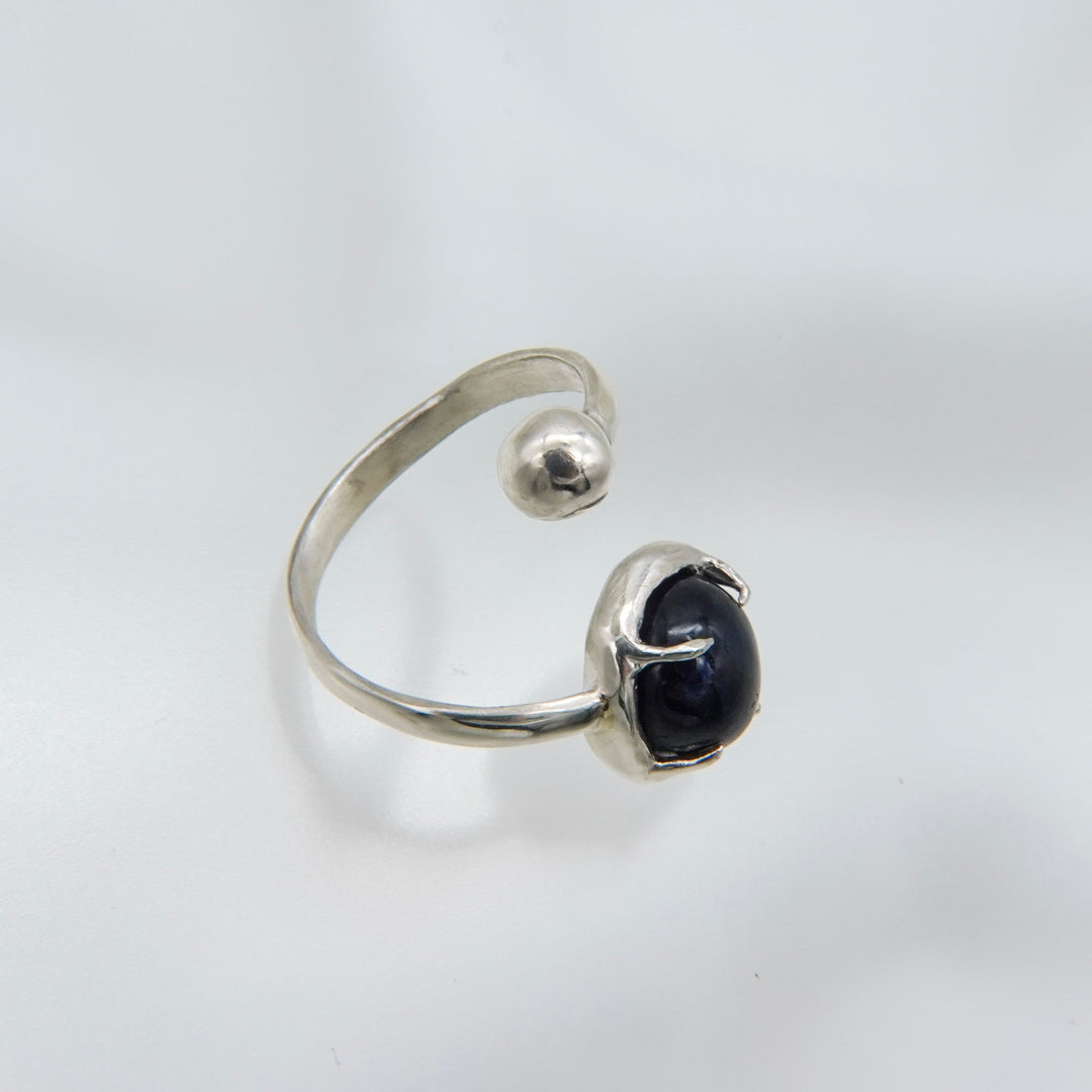 star sapphire spiral ring