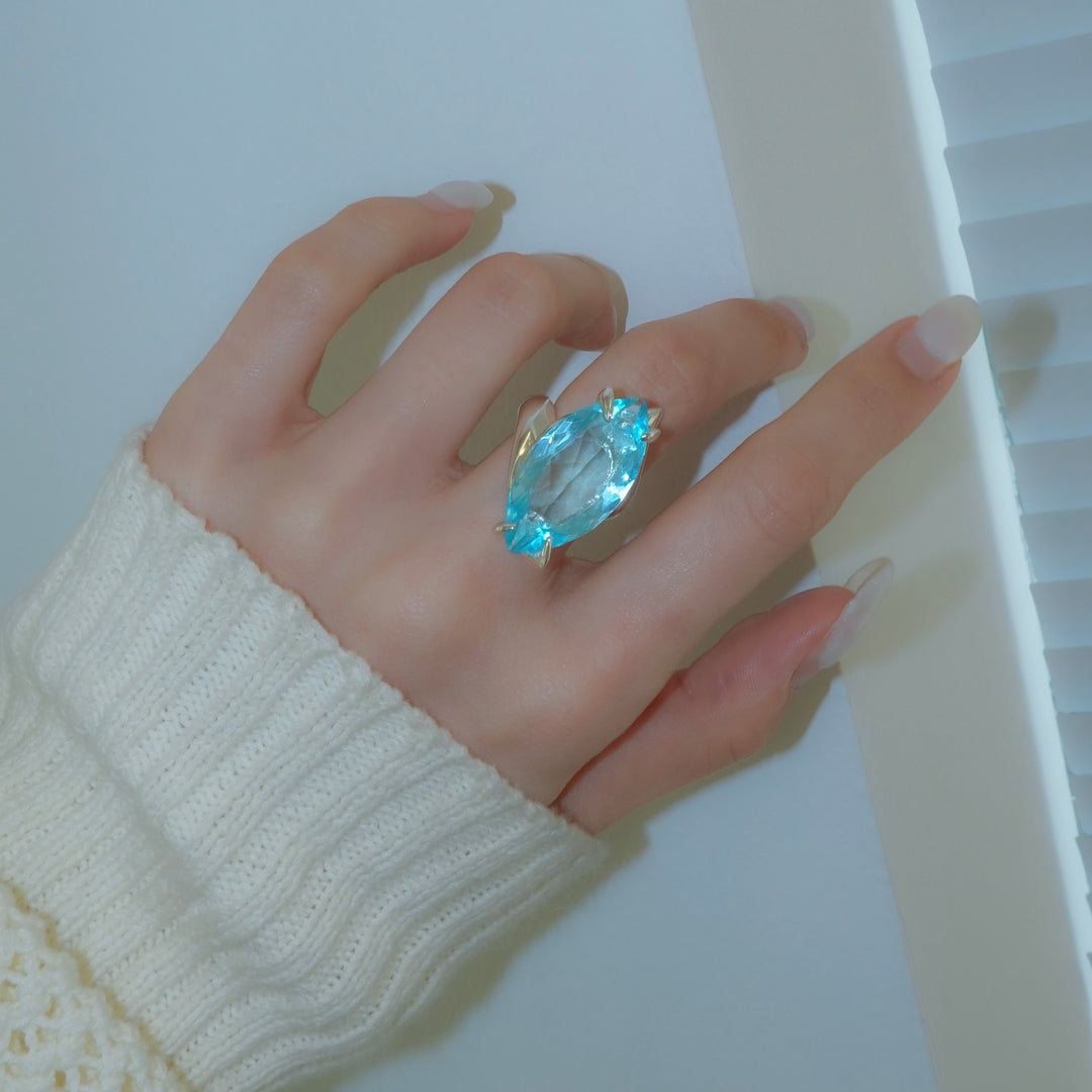 FIRE Flame / Jewel Ring (Blue Quartz)