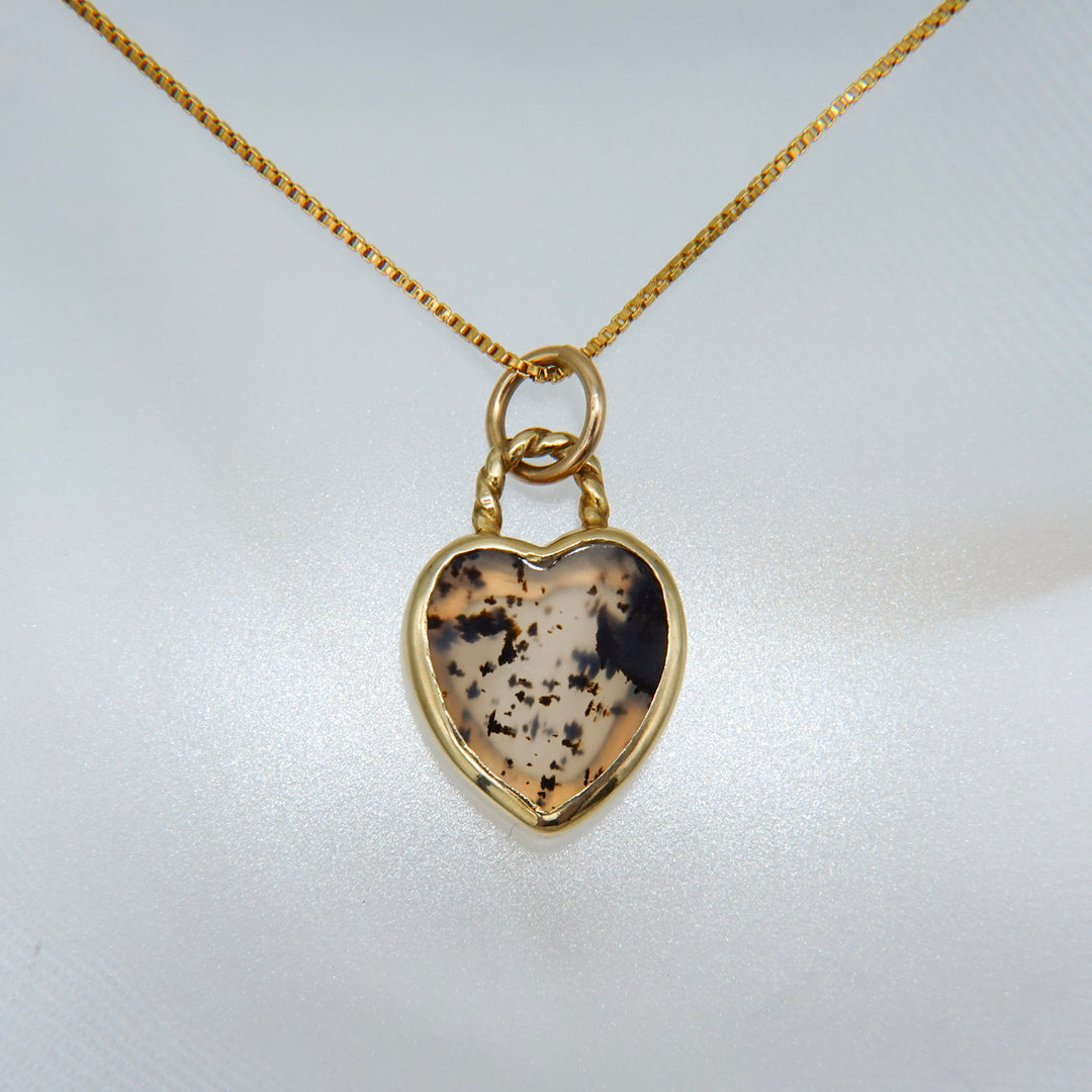 Gem Heart necklace- Montana agate