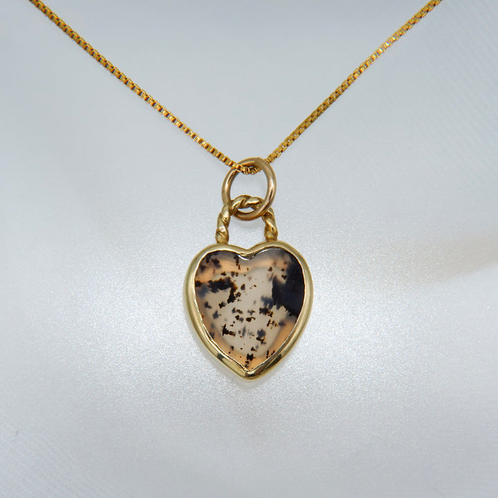 Gem Heart necklace- Montana agate