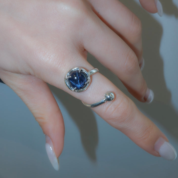 star sapphire spiral ring