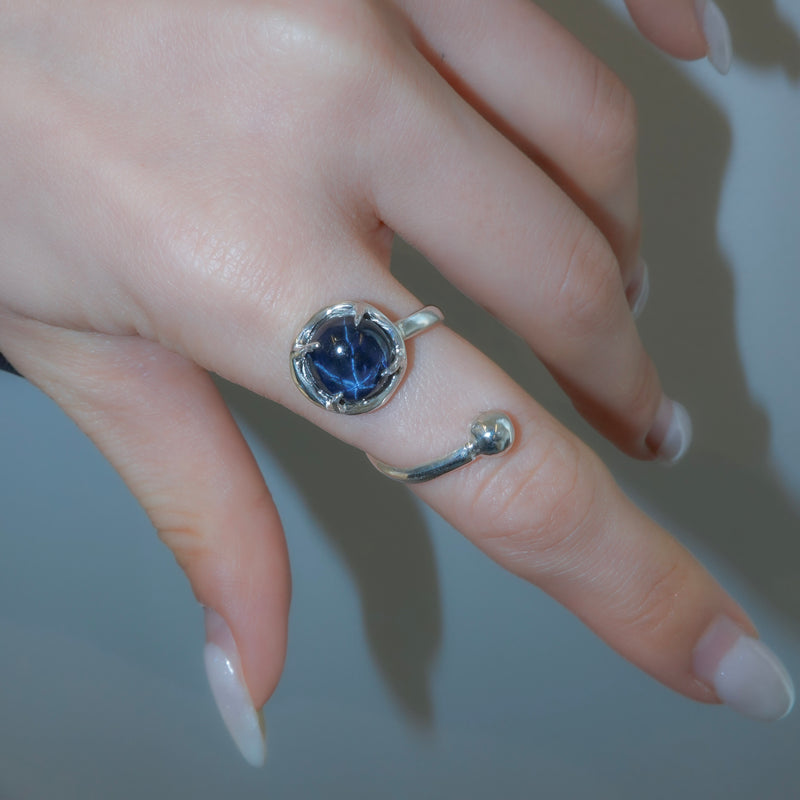 star sapphire spiral ring