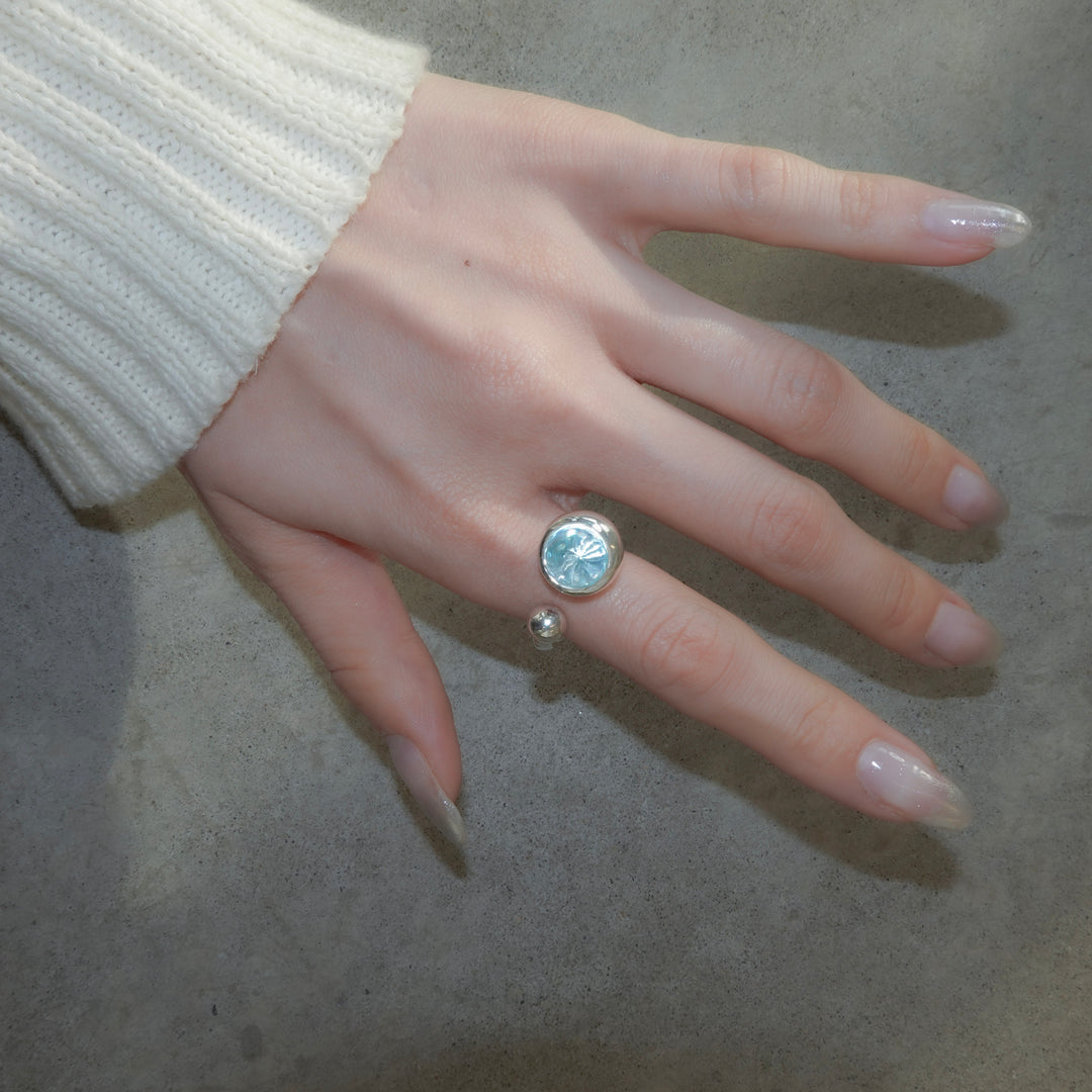 GYOKU RIN Ring / CrystalQuartz(white/blue Zircon)