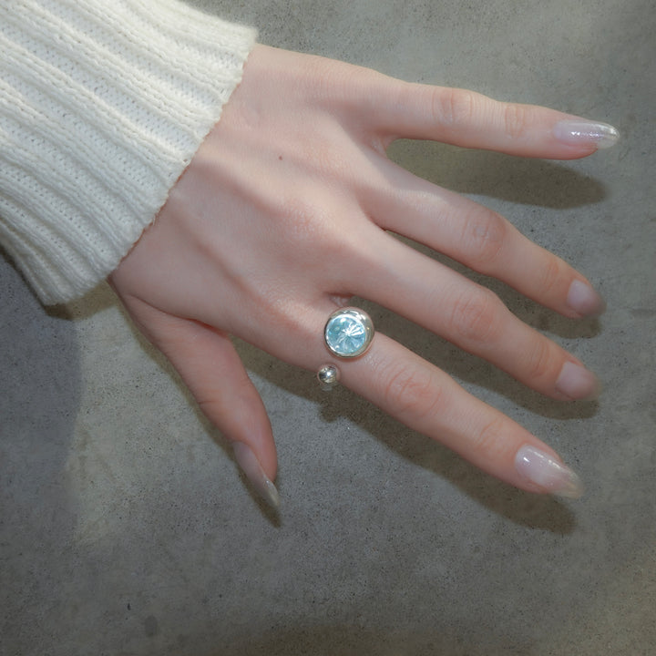 GYOKU RIN Ring / CrystalQuartz(white/blue Zircon)