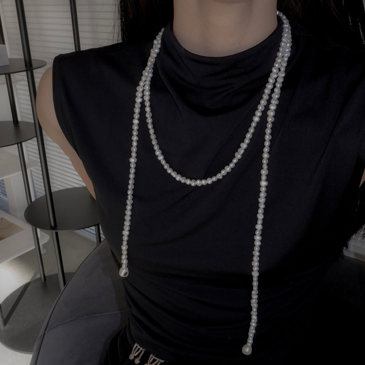 BAROQUE PEARL FREE LONG NECKLACE 130