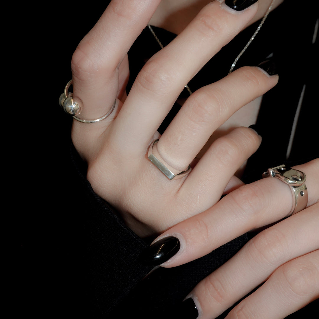 "Proto" signet thin ring (SILVER)