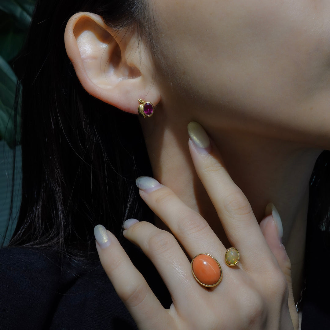 BLANCE 18K Coral Opal Ring
