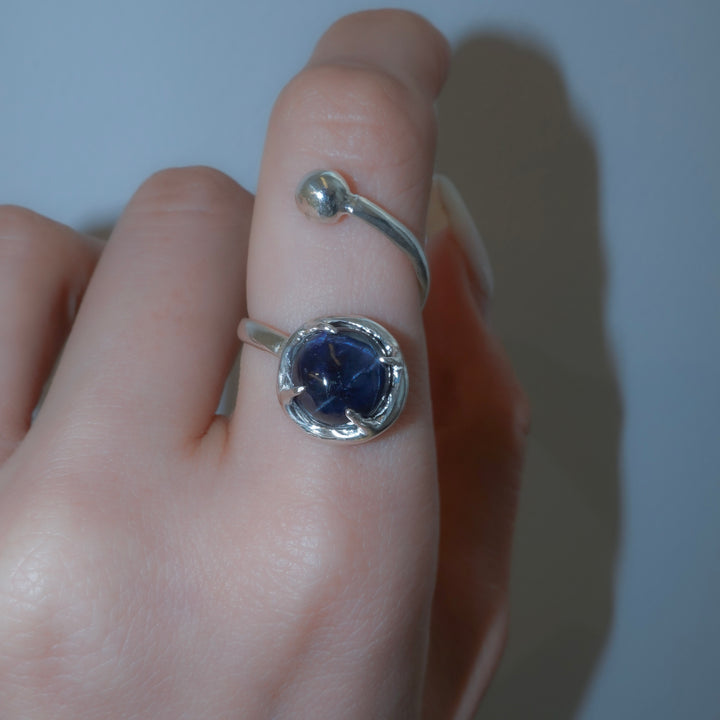star sapphire spiral ring