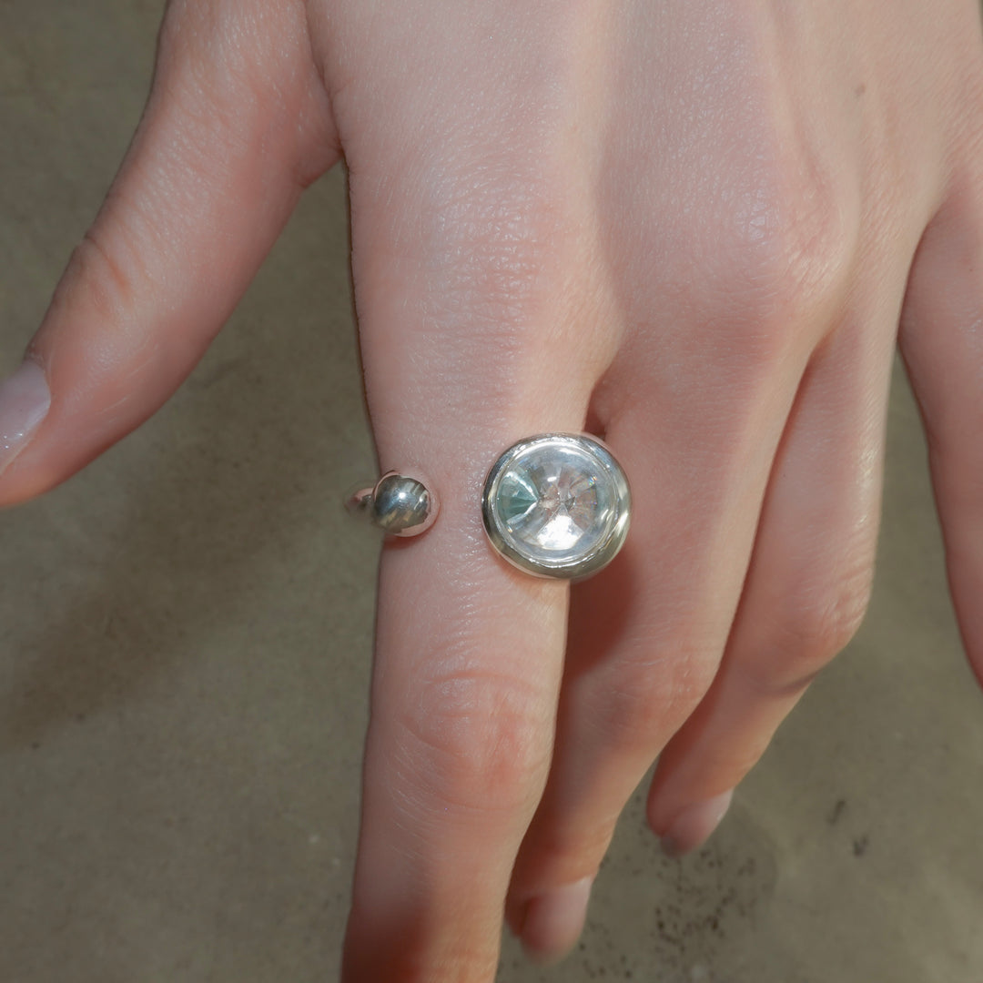 GYOKU RIN Ring / CrystalQuartz(white/blue Zircon)
