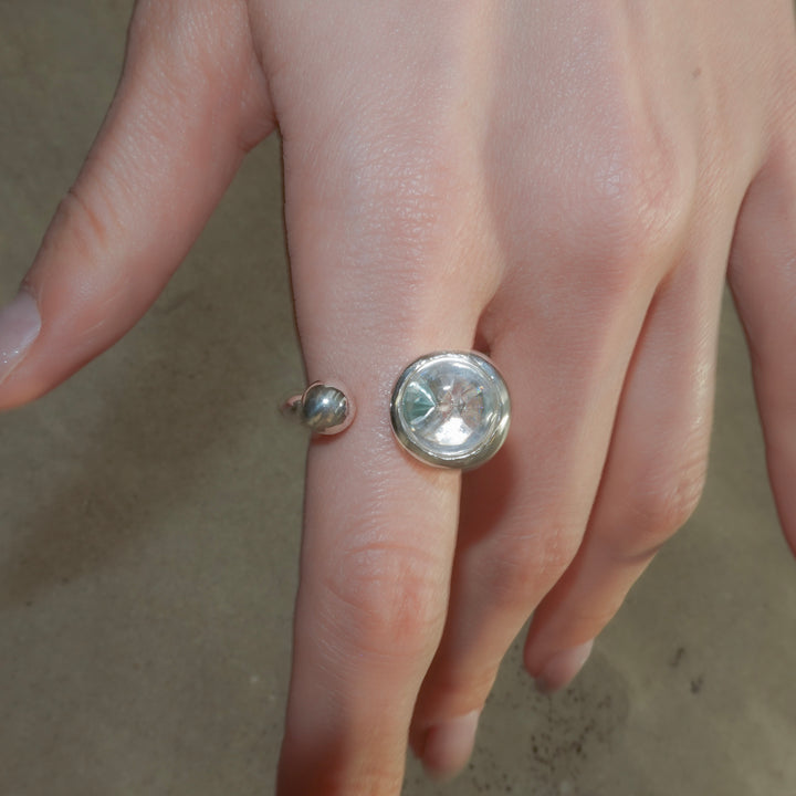 GYOKU RIN Ring / CrystalQuartz(white/blue Zircon)
