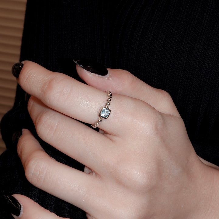 シルバーブルートパーズフィレンツェ彫りリング