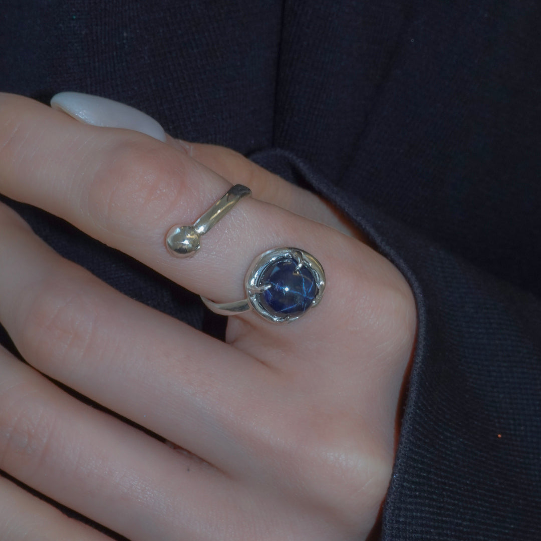 star sapphire spiral ring