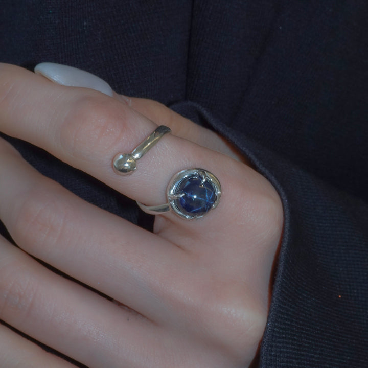 star sapphire spiral ring