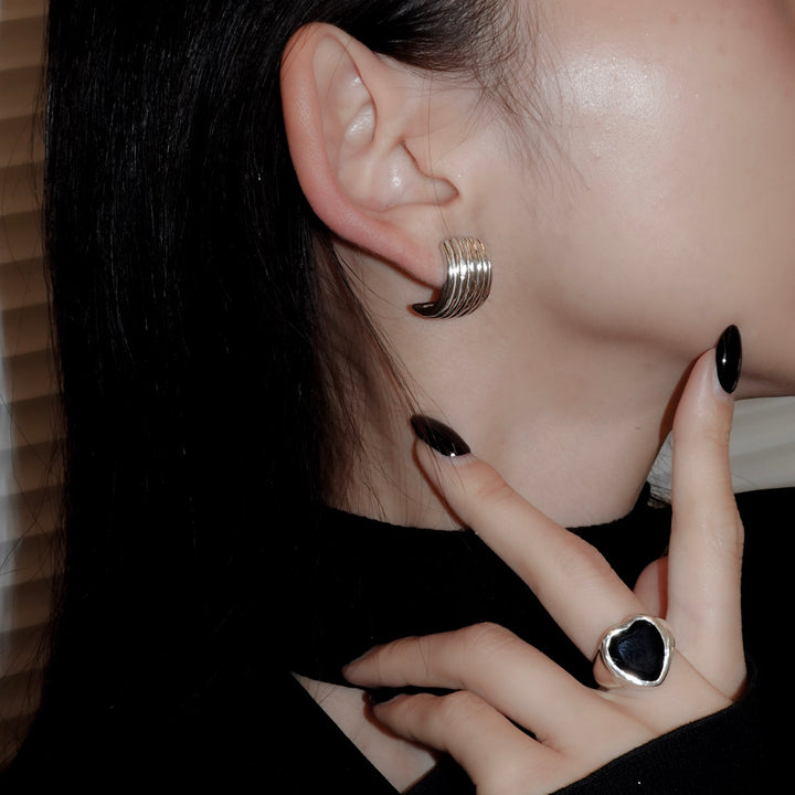 Gem Heart ring- Onyx