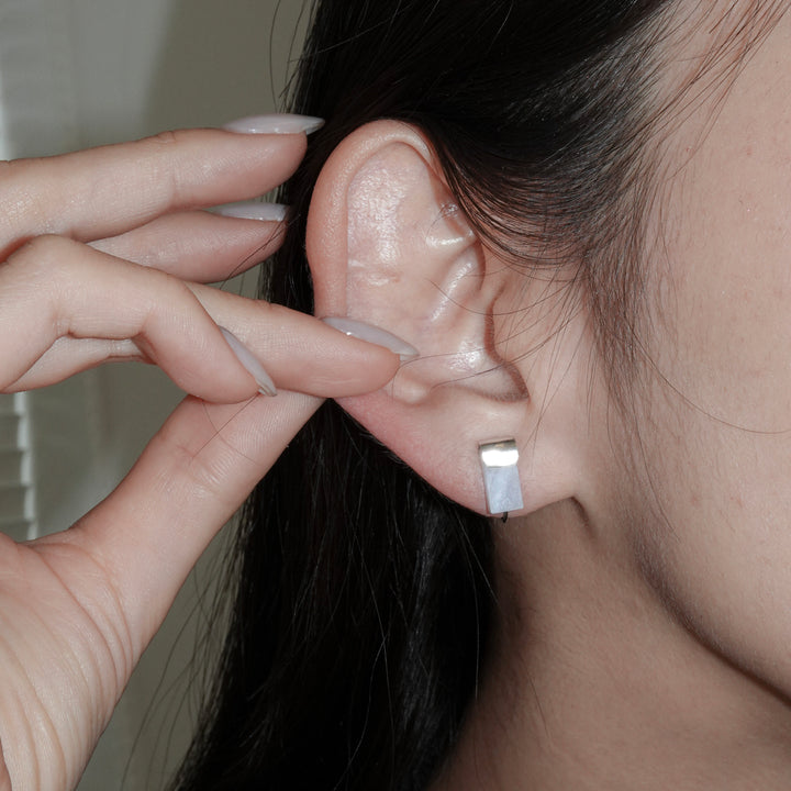 HASAMU earring gemstone square