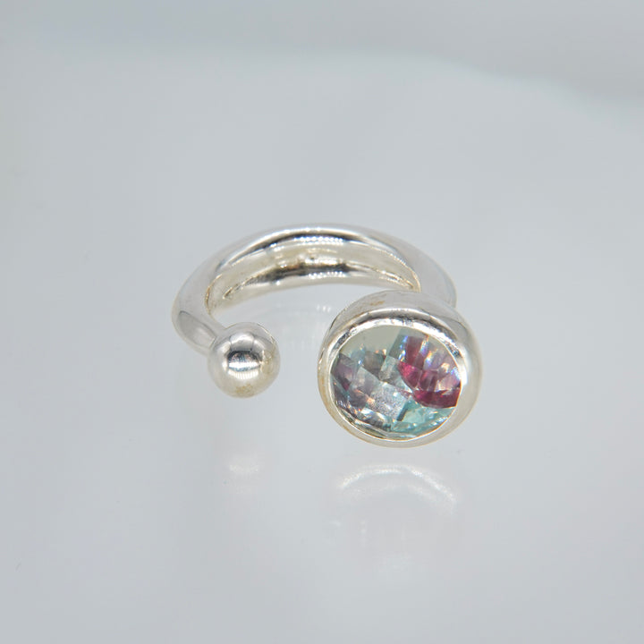 GYOKU RIN Ring / Prasiolite (garnet + blue Zircon)