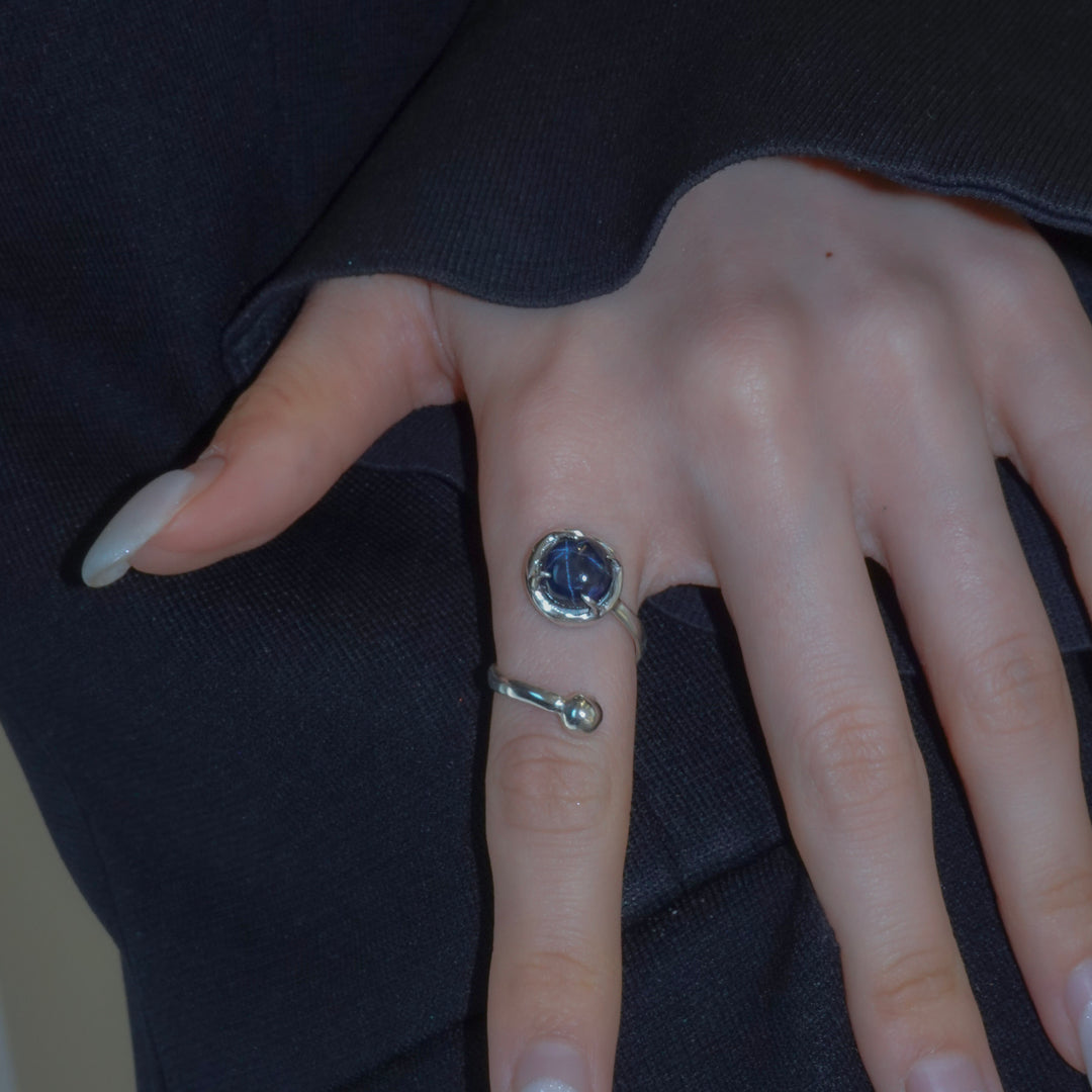 star sapphire spiral ring