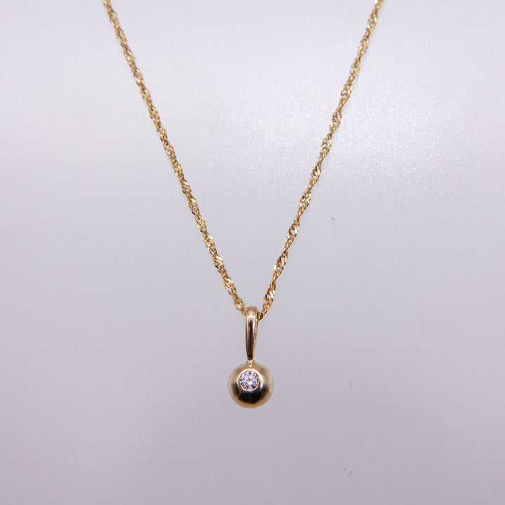 Diamond Dome Pendant Necklace