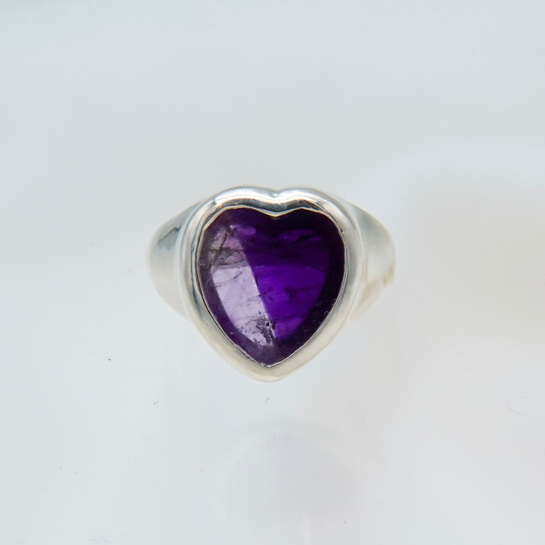 Gem Heart ring- Amethyst
