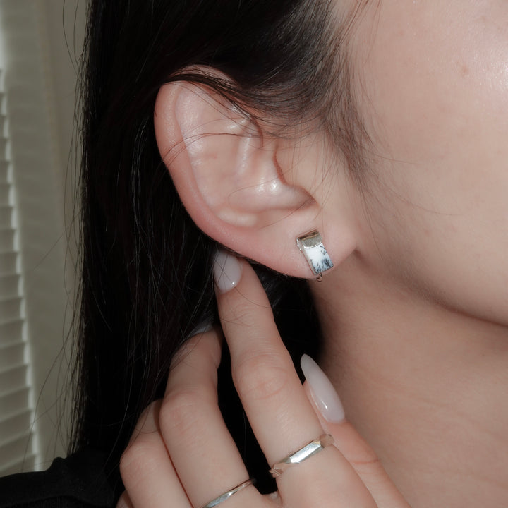 HASAMU earring gemstone square