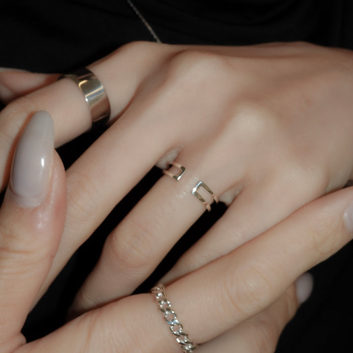 Square Line Cuff Ring