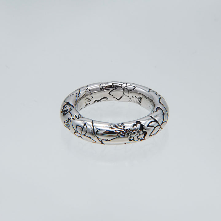 Black Millefleurs Ring