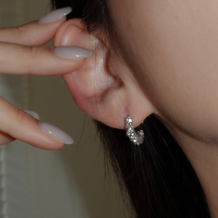 PYRITE pierced earring