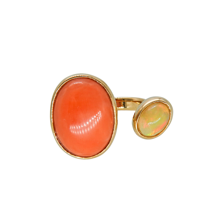 BLANCE 18K Coral Opal Ring