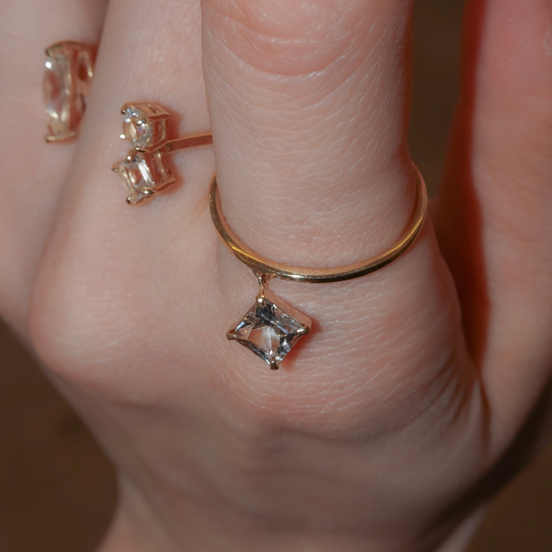 STARRY RING -skinny ver.-_10KYG x White Topaz