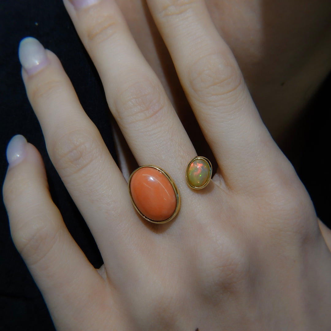 BLANCE 18K Coral Opal Ring