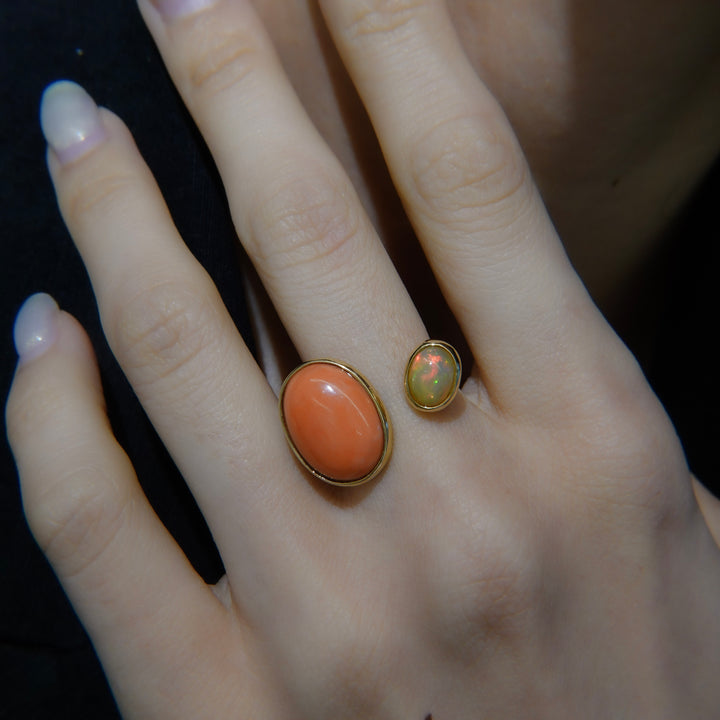 BLANCE 18K Coral Opal Ring