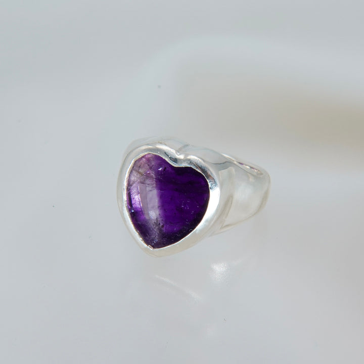 Gem Heart ring- Amethyst