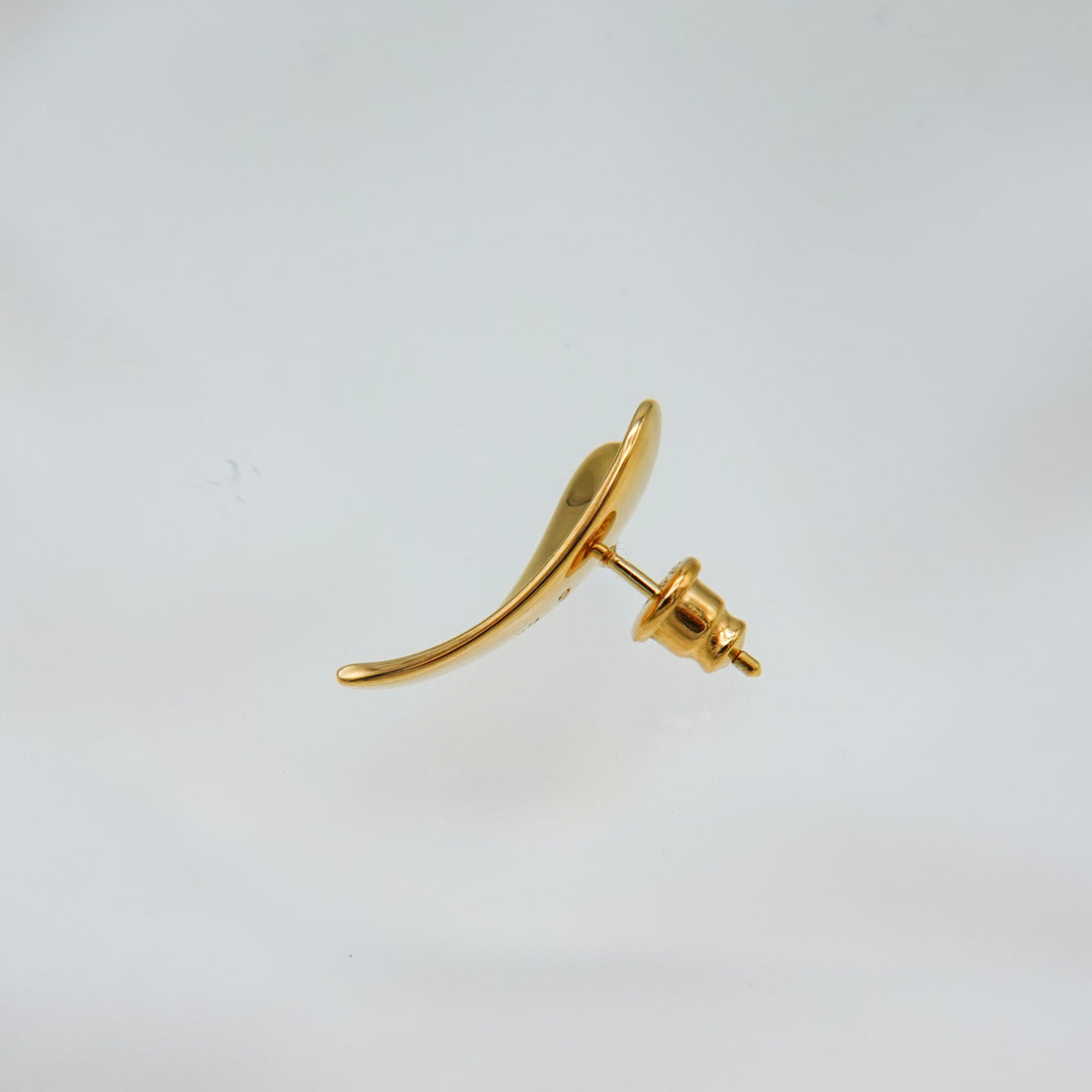 Sail Heart Studs Gold Vermeil
