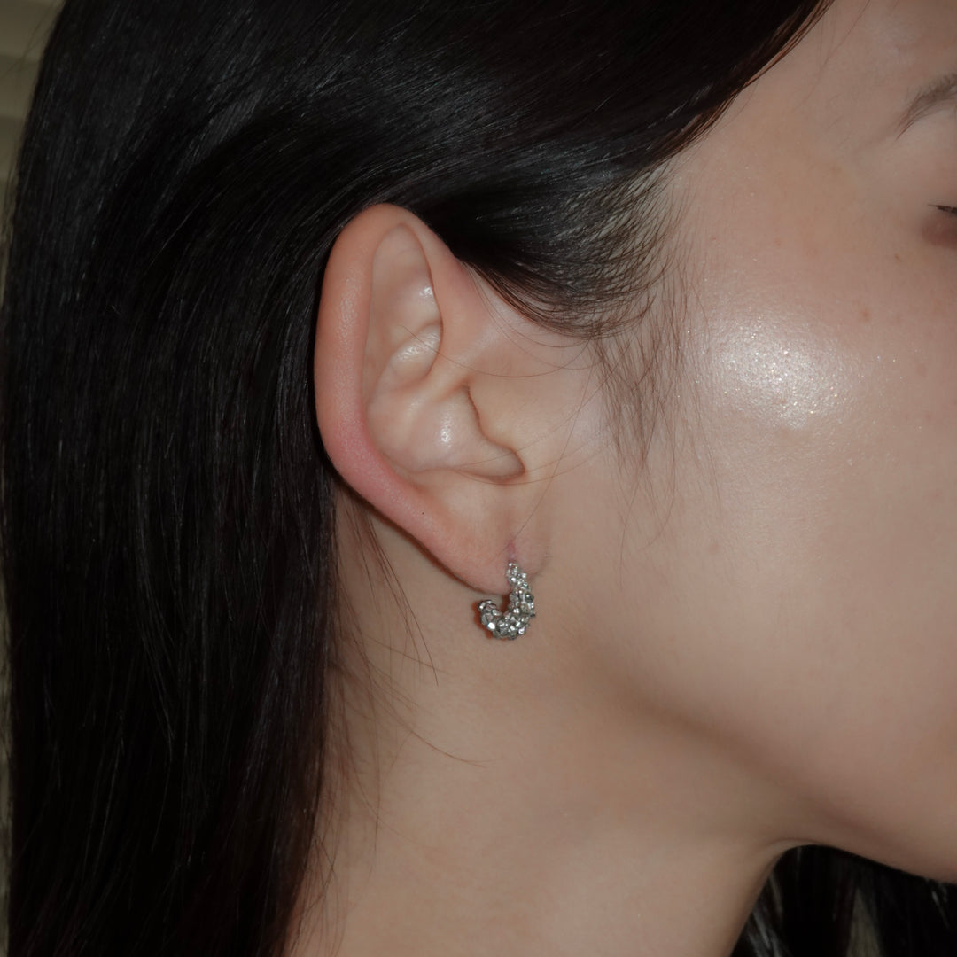 PYRITE pierced earring